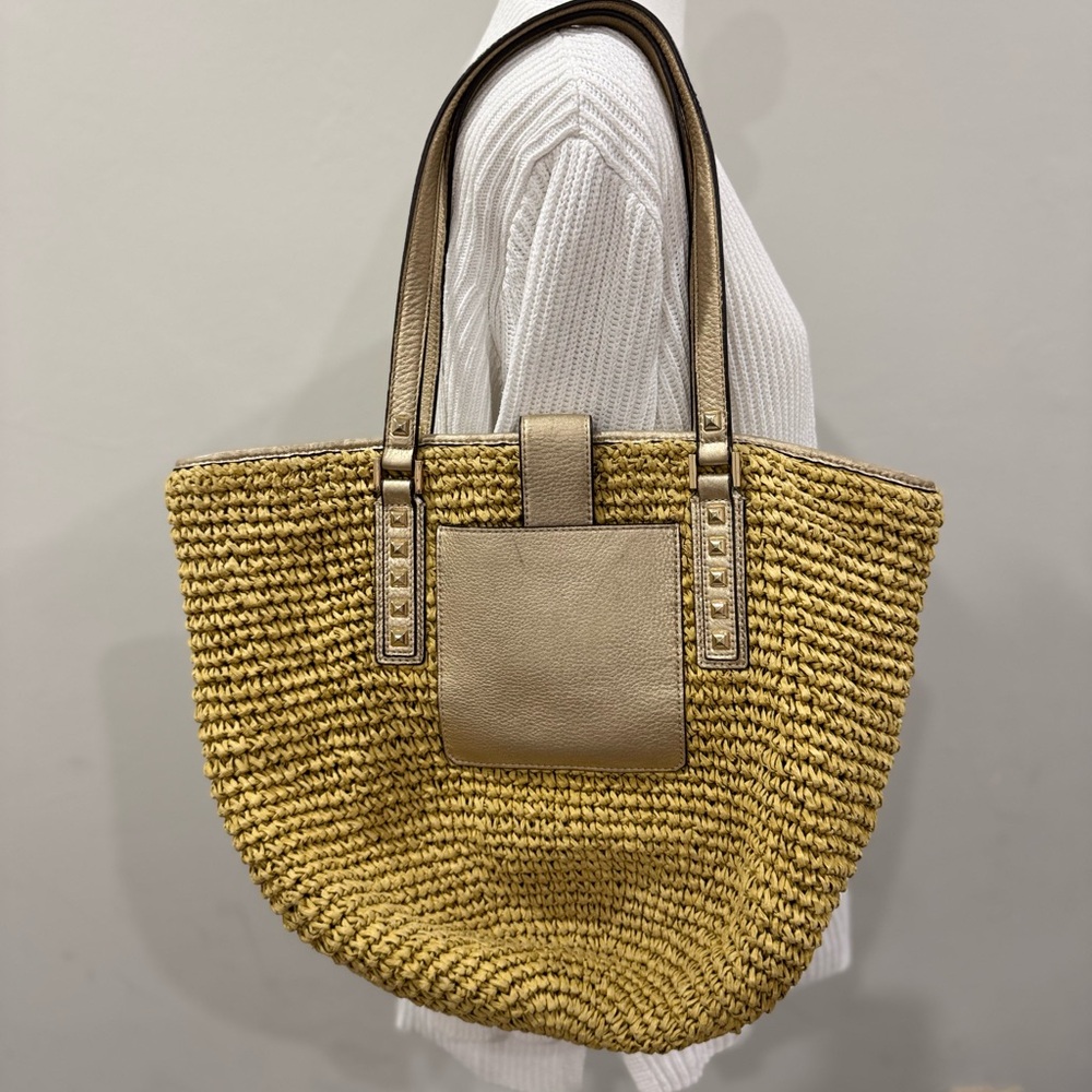 Michael Kors Gold Tote Bag with Metallic Handles - Picture 3 of 11